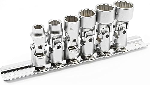 Miniatura 15 de Genius Tools Juego de llaves de mano universales SAE de 6 piezas de 1/4 pulgadas (12 puntos), acero CR-V - US-206S