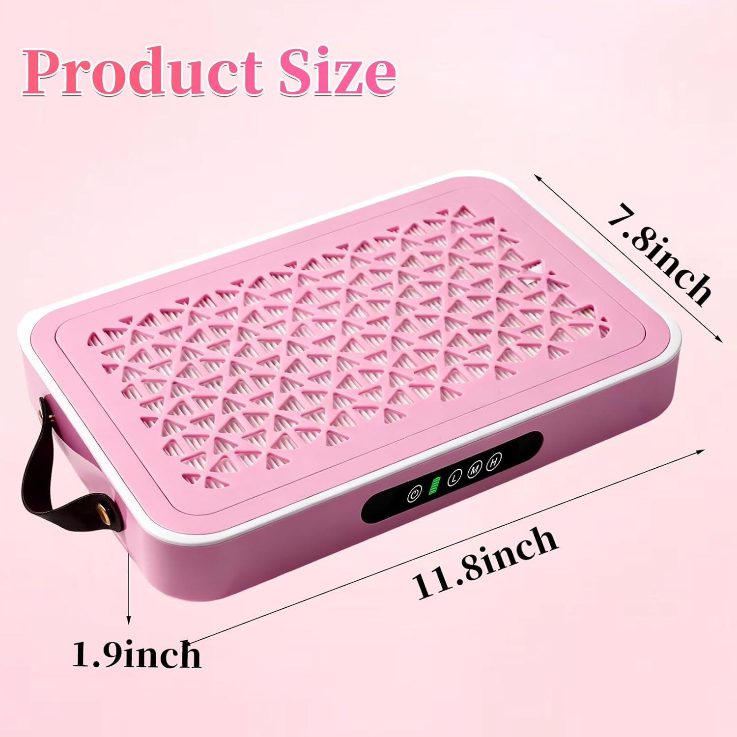 ANGNYA Nail Dust Collector with Dual Turbo Fans and Built-in Battery, Rechargeable Vacuum Dust Collector Nail Tech, Portable Dust Suction Machine Manicure Pedicure Tool for Acrylic Nail Polishing