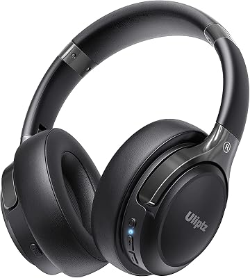 Uliptz Auriculares Inalámbricos Bluetooth, 65 Horas de Reproducción, 6 Modos de Sonido EQ, Auriculares Inalámbricos Diadema Estéreo HiFi con Micrófono, Audifonos Bluetooth 6.0 para PC/Teléfono