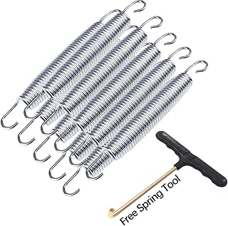 Trampolin Federn für 240 244 305 360 366 396 400 426 bis 430 cm Ersatzfeder,10 Stück Fitness-Trampolinfedern + 1 Stück Federwerkzeug