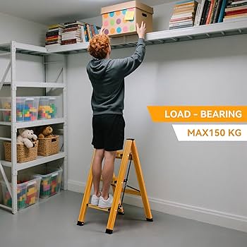 Scala A Pioli KULACO 3 Gradini | Pieghevole In Alluminio | Portatile E Antiscivolo