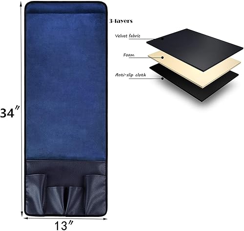 Miniatura 2 de Wanty Organizador suave de terciopelo para sofá, silla, reposabrazos para control remoto, teléfono celular, libro, lápiz (azul)
