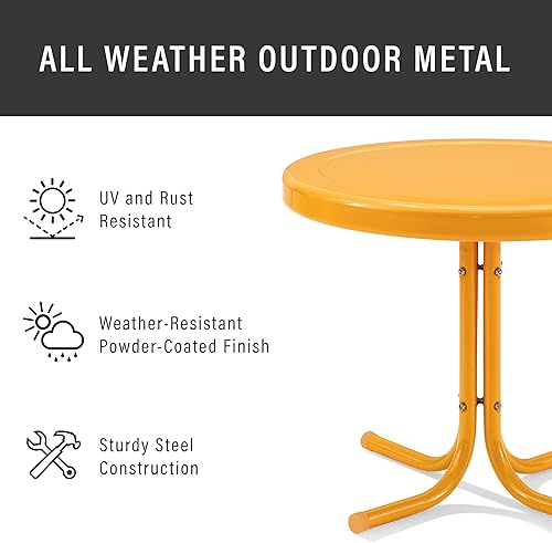 Vista 36 de Crosley Furniture Griffith - Mesa auxiliar de metal retro resistente a la intemperie para patio, terraza, porche, color rojo