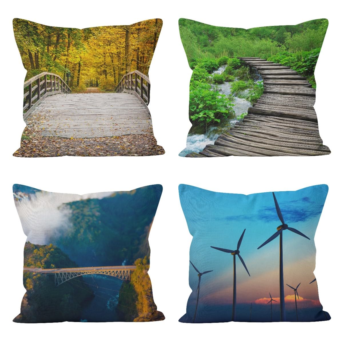 Taie d'oreiller satin et linge de coussin 50x50cm CEVAN lot de 4 pièces