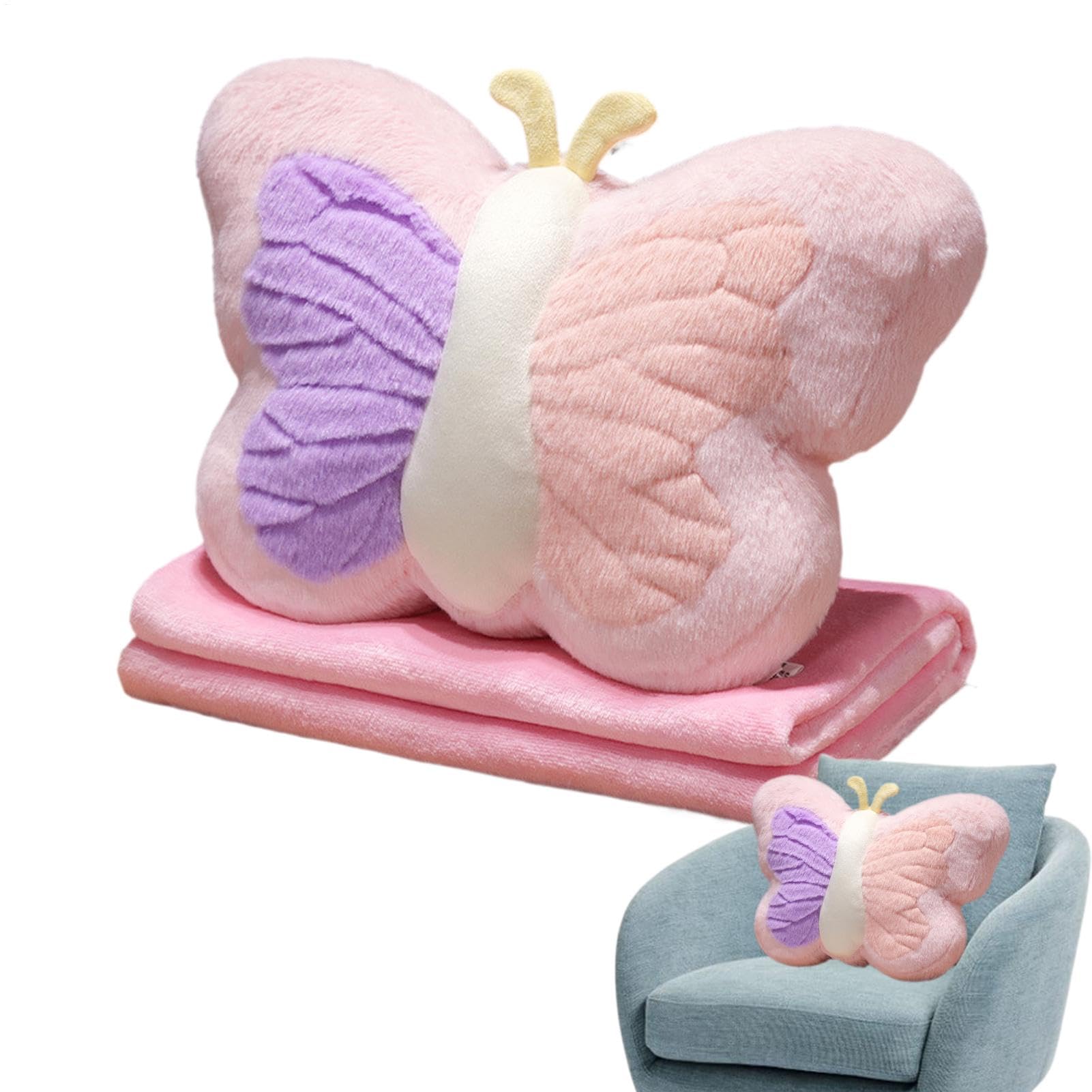 Coussin imitation lapin premium et plaid intégré, douceur luxe pour lit et salon élégant