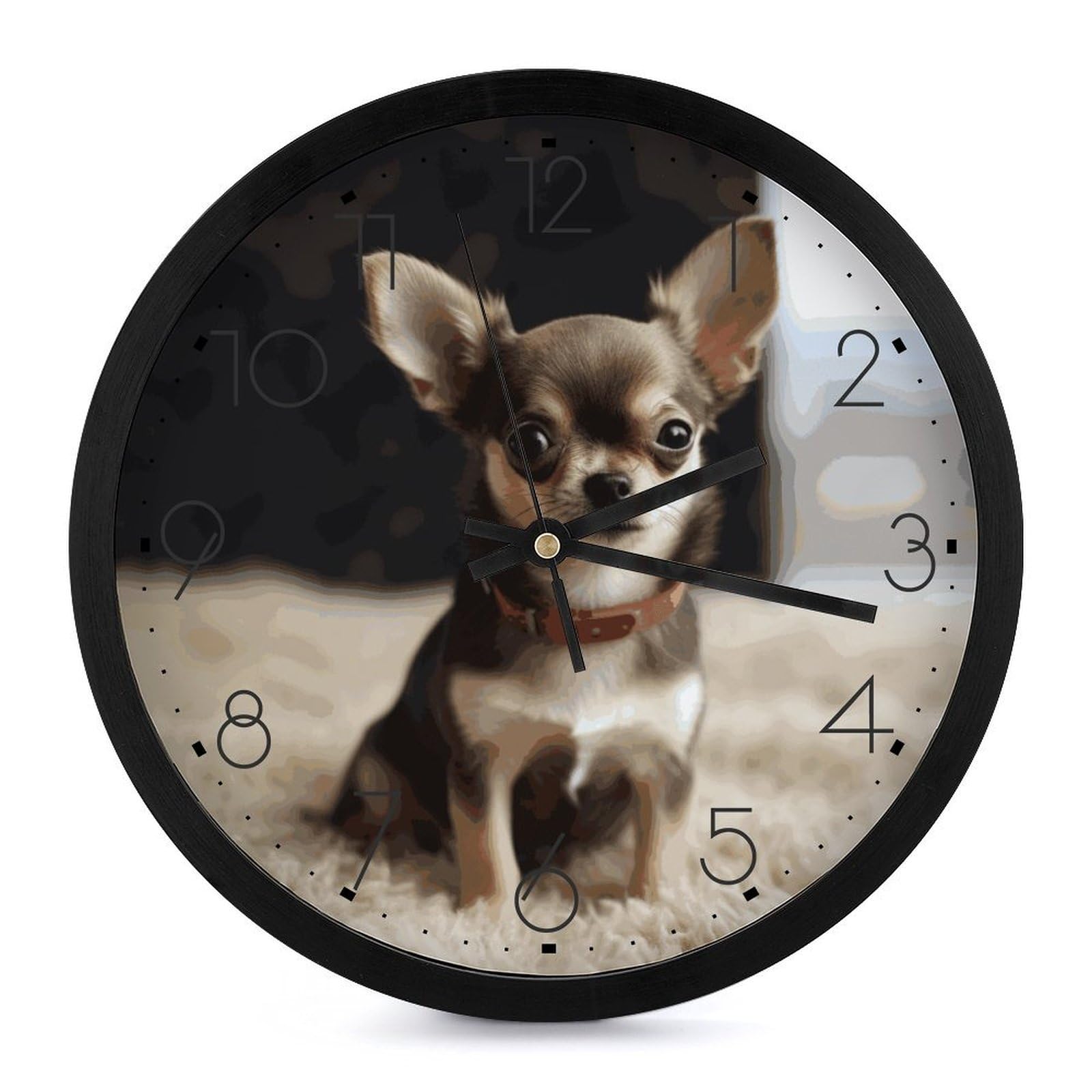 Horloge murale numérique ronde silencieuse sans tic-tac 25,4 cm pour salon