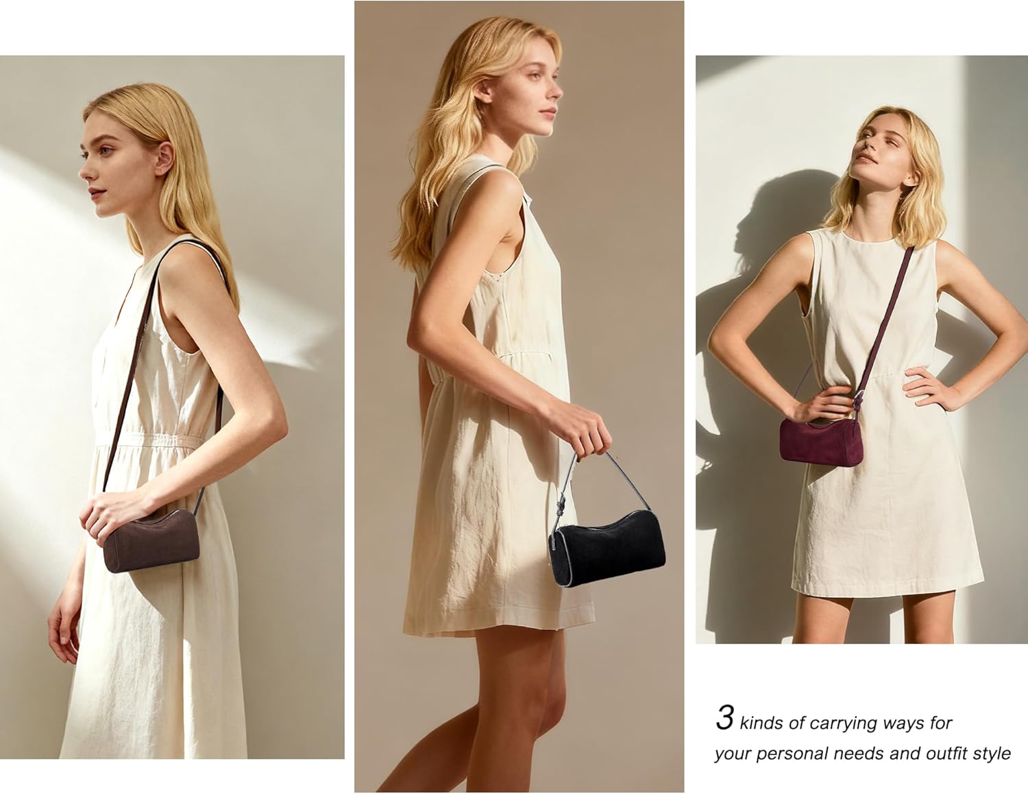 Genuine Leather Crossbody Bag for Women: Small Barrel Purse for Ladies - Designer Hobo Bags Shoulder Handbags - Image 2