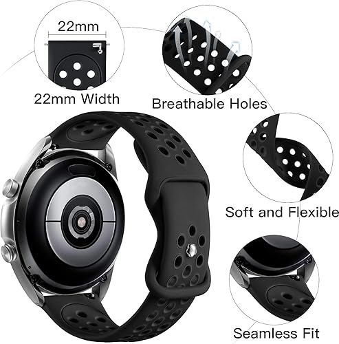 Miniatura 4 de Correa de reloj compatible con Samsung Watch 3 de 1.772 pulgadasGalaxy Watch de 1.872 pulgadas, Gear S3 FrontierClassic Watch, correa de reloj de