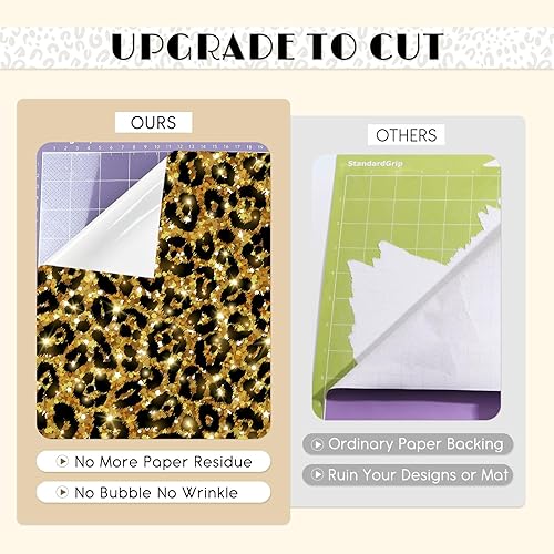 Miniatura 61 de Tintnut Vinilo permanente – 10 hojas de 12 x 10 pulgadas, hojas de vinilo adhesivo permanente de leopardo arcoíris, vinilo adhesivo permanente