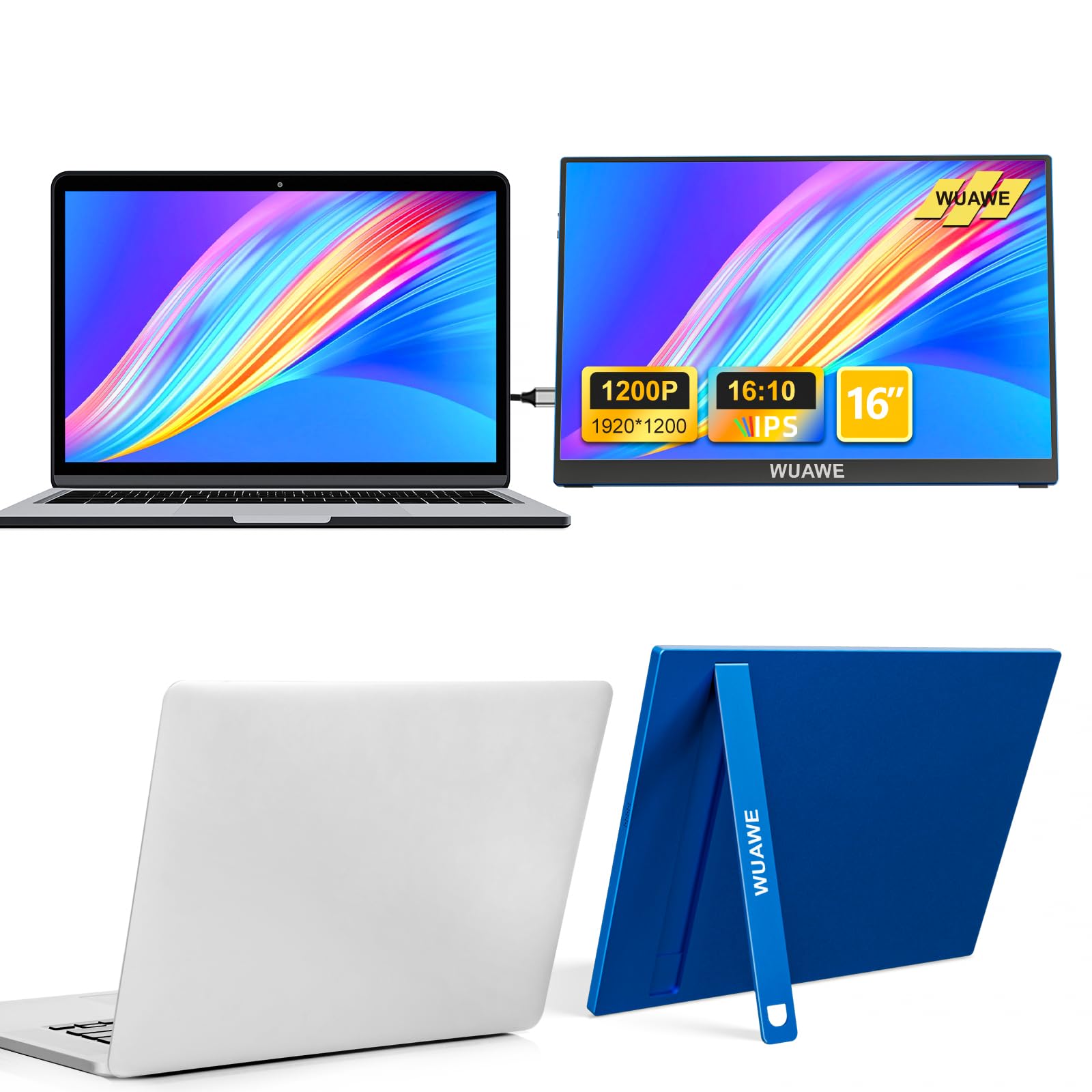 WUAWE 16インチ モバイルモニター 1920×1200P 60Hz レッド Amazon.com: WUAWE 16inch Portable Monitor 1920x1200P | 60Hz
