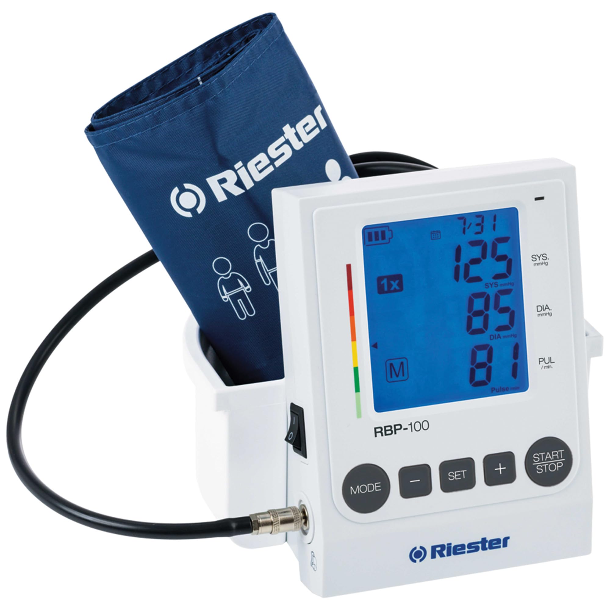RIESTER - Tensiómetro de mesa RBP 100, nivel clínico, digital, rápido y fiable, 49960