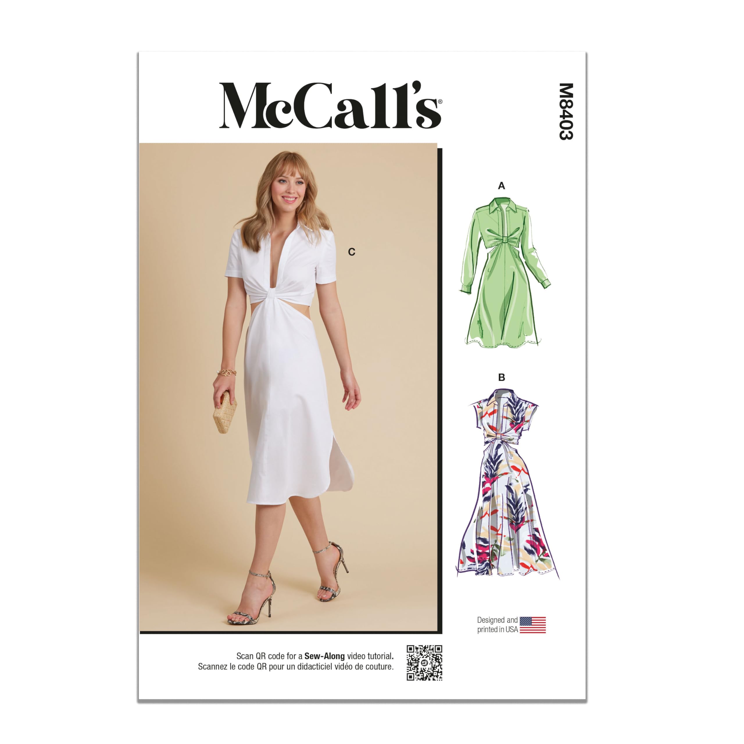 Robe pour femme avec manches McCall's M8403P5 : créez votre tenue idéale du bureau au week-end