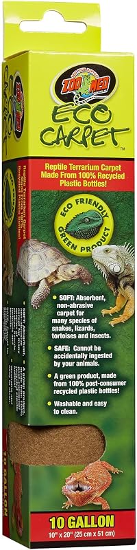 Forração de Terrário Zoo Med Tan Eco Carpet para Recinto de 37,85 L, 25,4 x 50,8 cm