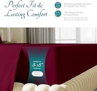 Vista 41 de Carressa Linen Sábana bajera ajustable 100% algodón tamaño King – Sábana bajera de 800 hilos King de algodón, lujosamente suave, refrescante