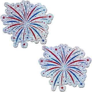 Patriotic Pasties - Fireworks Nipple Covers - All American Picnic BBQ Parade Outfit Accessory | Medical Grade, Waterproof, Latex Free & Made in USA Multi