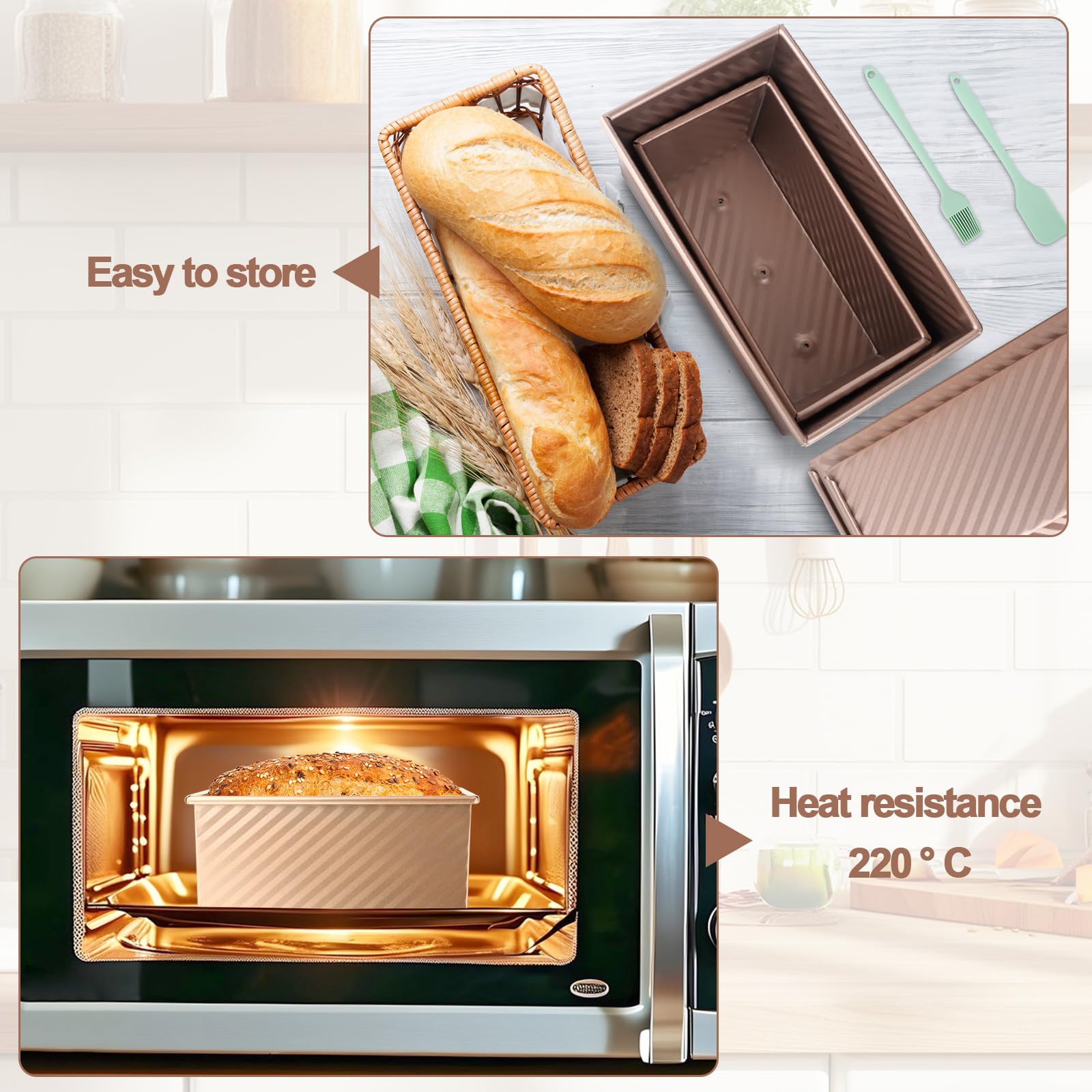 Moules Pour La Pâte à Pain,Lot De 2 Moules à Pain Grillé Avec