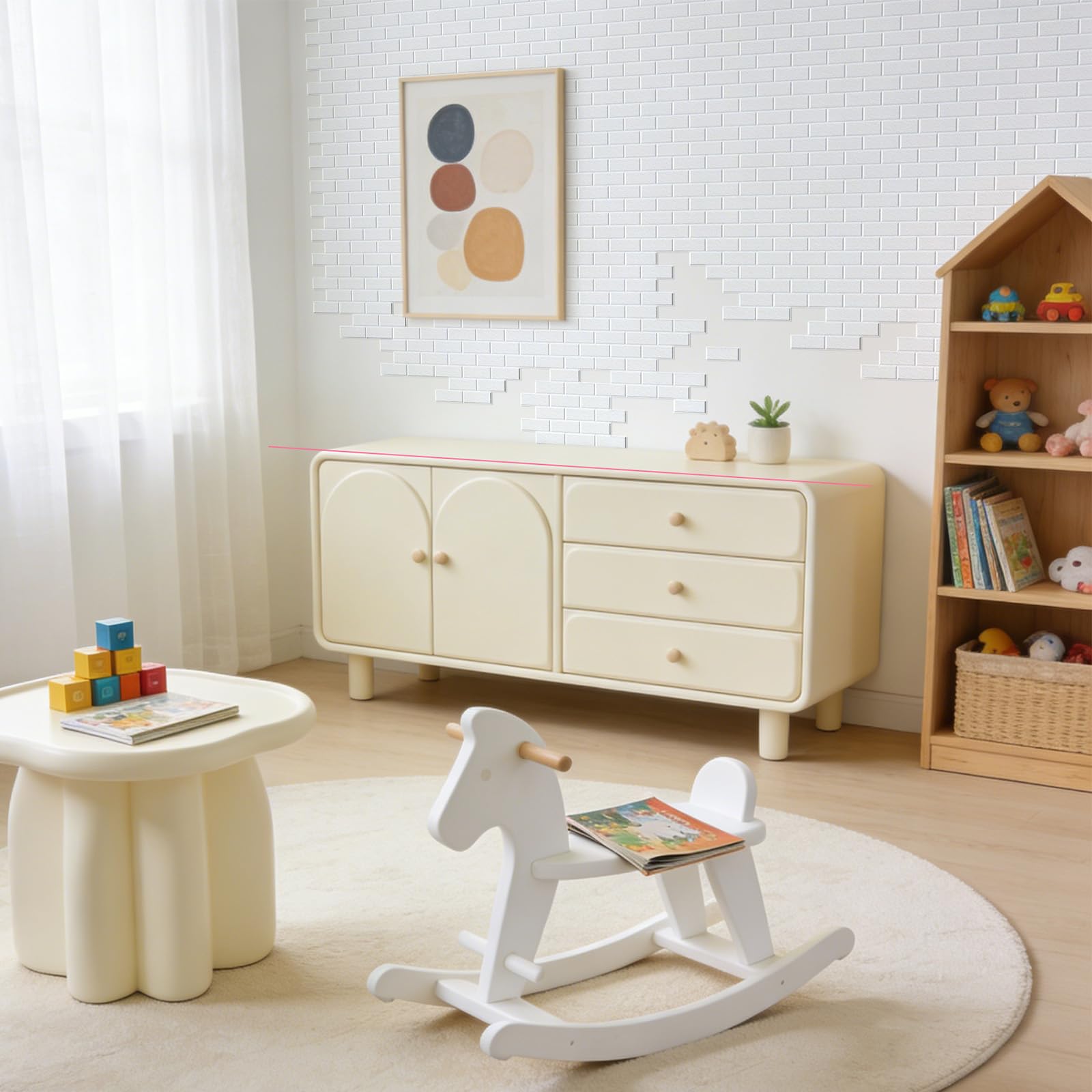 Vieshful Selbstklebende Akustikpaneele für Homeoffice, Musikzimmer, Schlafzimmer & Wohnzimmer – 10 Stück 30x30 cm Schallabsorbierende Wandpaneele aus 100% Polyesterfaser mit Ziegelstruktur, Weiß