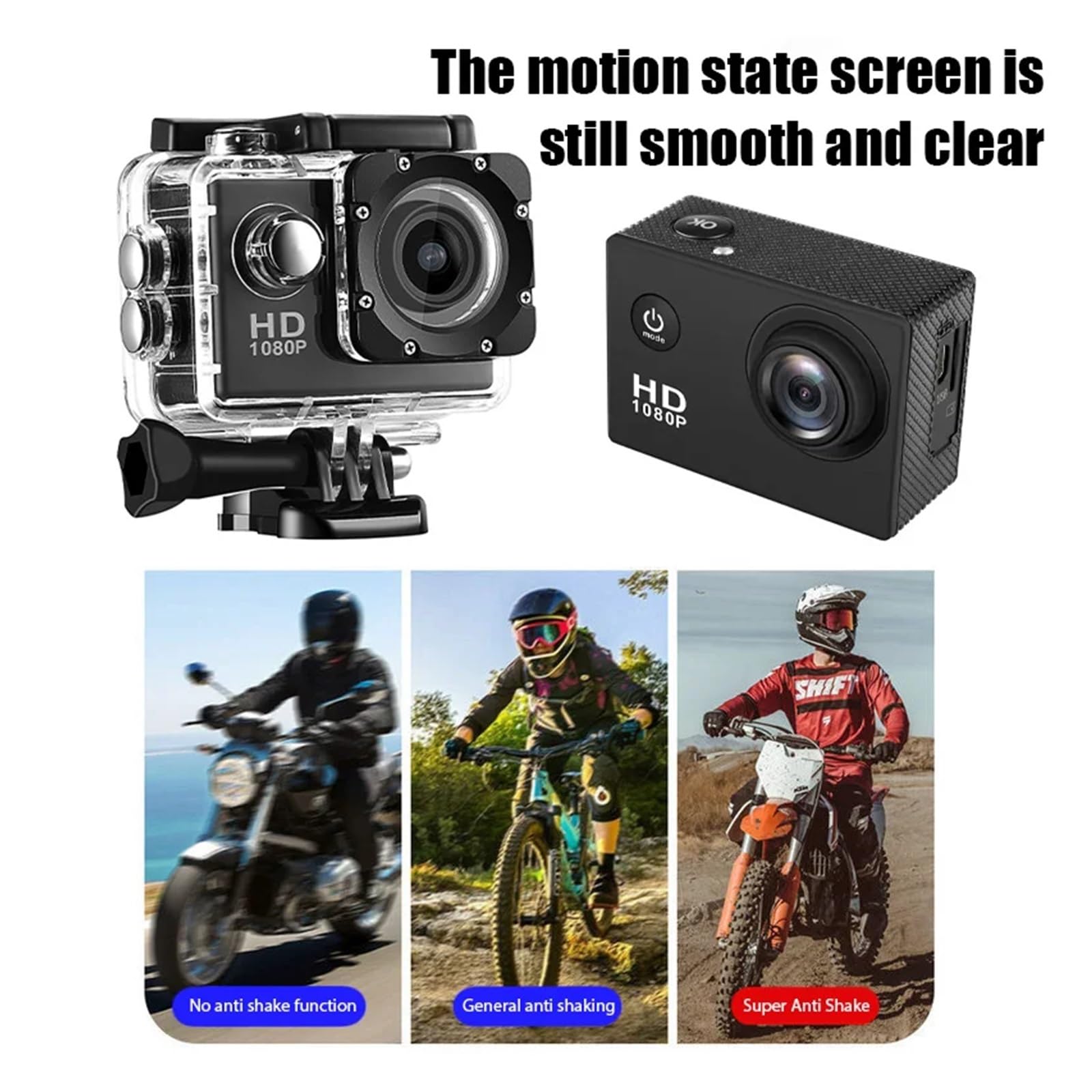 Caméra d'action 4K caméra d'enregistrement vidéo étanche caméras de Sport Enregistrement Cyclisme en Plein air HD Mini numériques Photographie