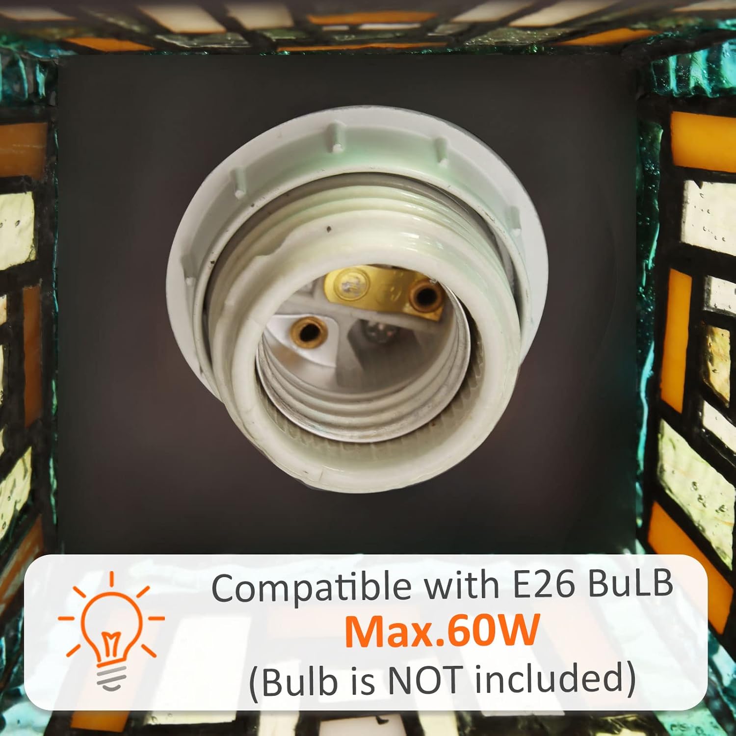 Capulina Tiffany Chandeliers Antique Mission Amber Green Style Stained Glass Pendant Light Fixtures 5-Light for Living Dining Room Kitchen Foyer Porch Entryway