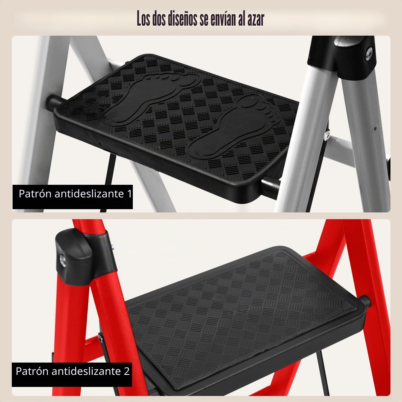 Scala pieghevole a 3 gradini con ampi pedali antiscivolo multiuso sgabello per casa e camper, scala durevole per uso interno/esterno