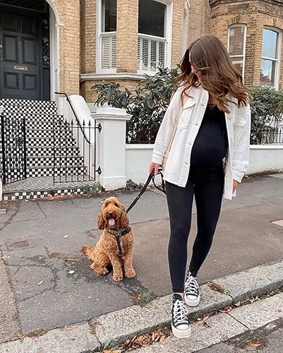 Miniatura 4 de Leggings de maternidad sobre el vientre con levantamiento de glúteos, suaves y no se transparentan, leggings de embarazo para entrenamiento