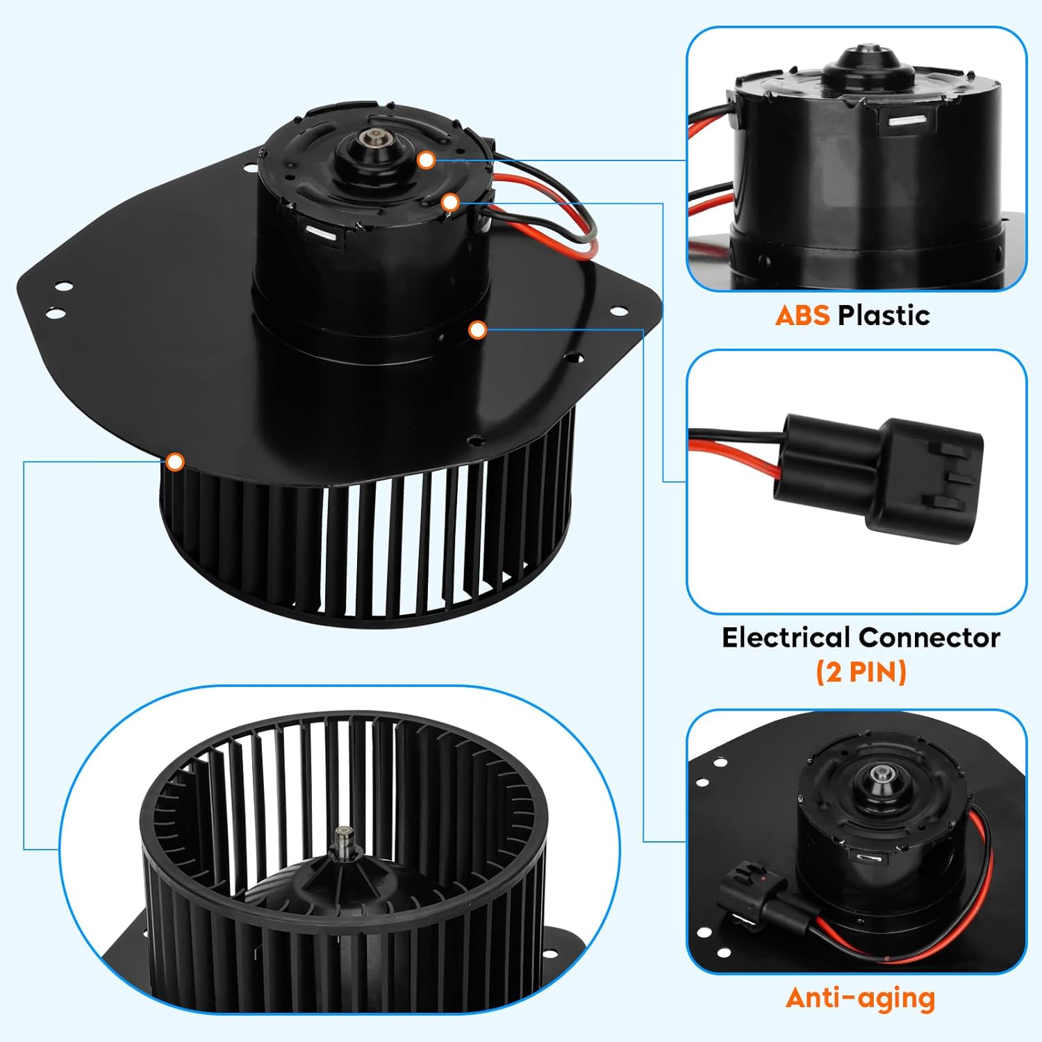 700014 HVAC Blower Motor Fan Assembly fit for Ford Crown Victoria 1992-2011, for Ford F150 F250 F350 / LTD Crown Victoria/Mercury Grand Marquis Marauder/Lincoln Town, Replaces for PM287