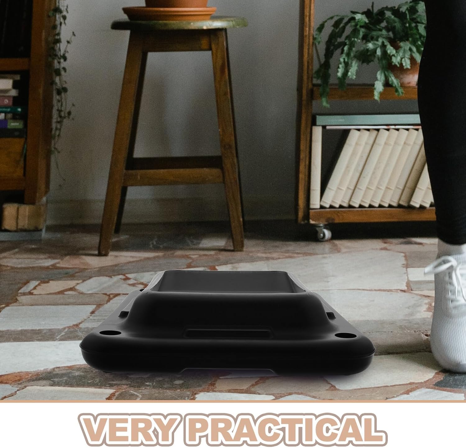 Yoga Step Base Support Frame with Stabilizer Tray, Black Non-slip Bottom Bracket for Aerobic Stepper Exercise Platform, Fitness Stepper Accessory for Home and Gym Workouts