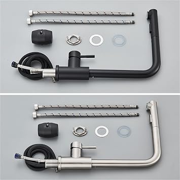 Black Pull Out Kitchen Sink Faucet Flexible 2 Modes Stream & Sprayer Nozzle Faucets Stainless Steel Hot Cold Wate Mixer Tap DeckBlack