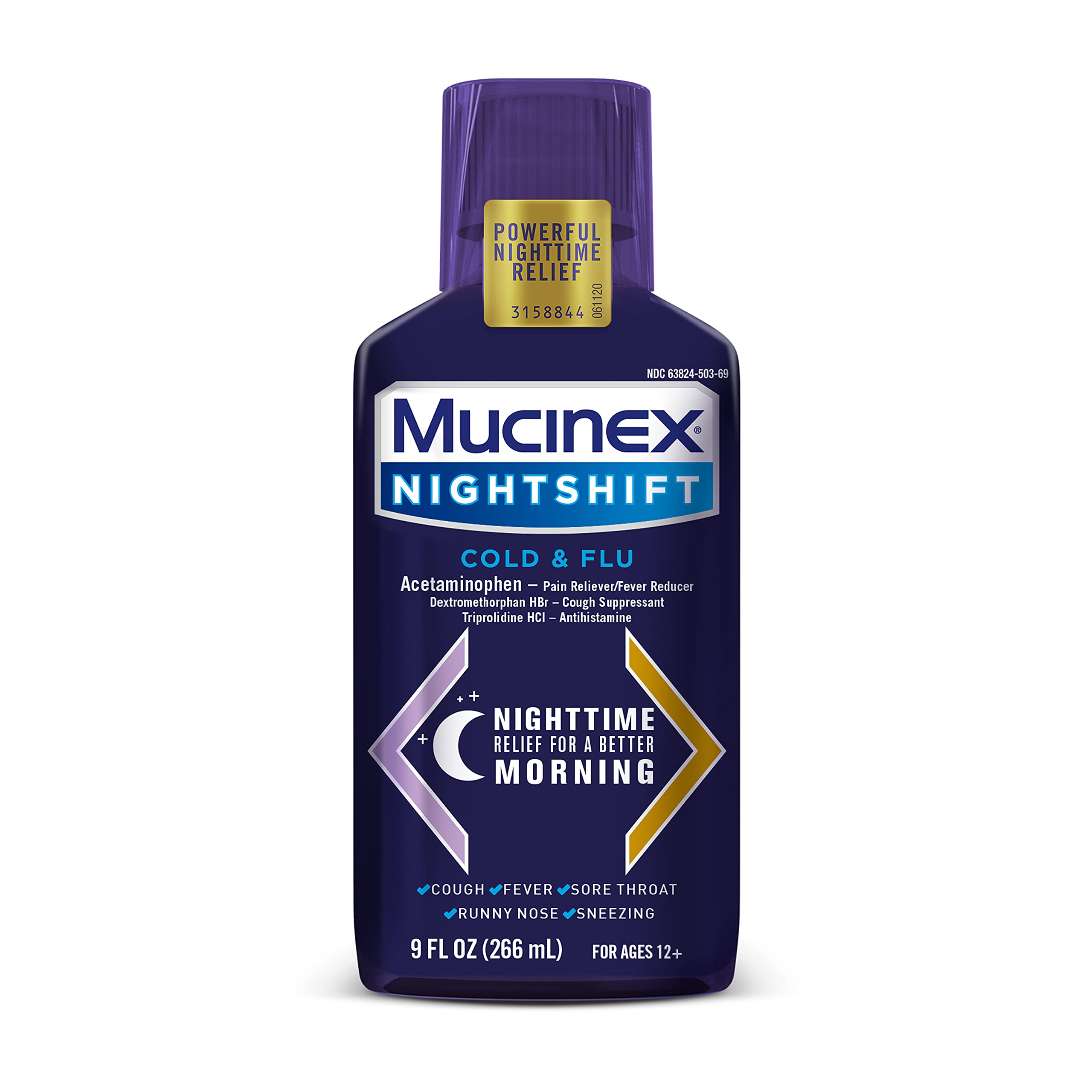 Buy MUCINEX® Nightshift® Cold & Flu Liquid 9 fl. oz. Relieves Fever