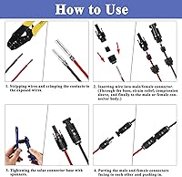 Vista 7 de MUYI 42 conectores de panel solar – 10 pares de conectores, 2 llaves inglesas, 10 pares macho/hembra (10AWG)