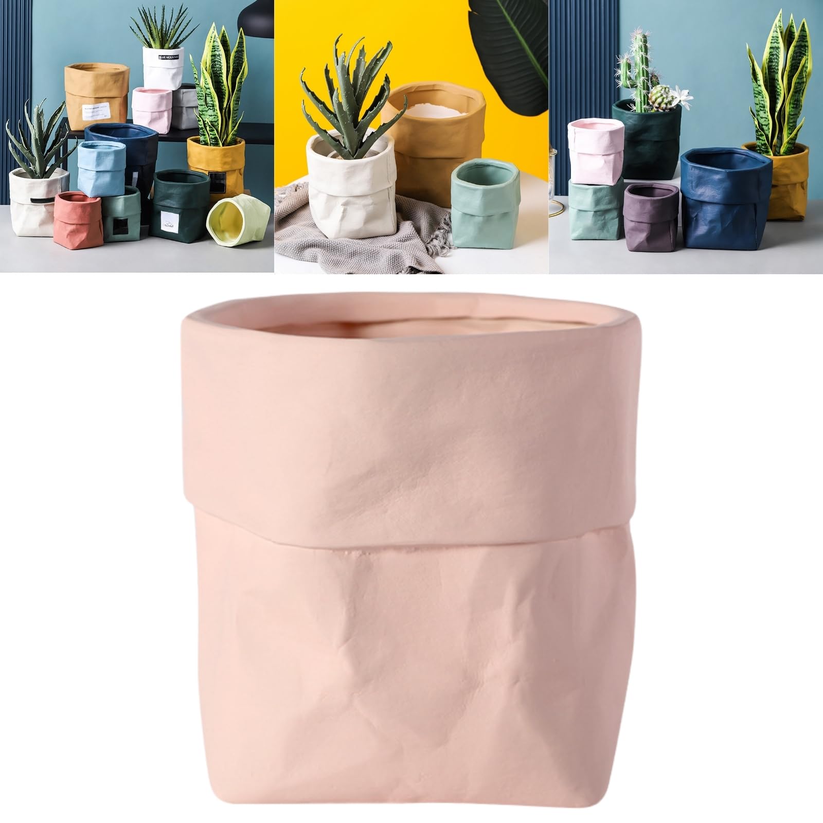 Pot de fleurs céramique évitant le pourrissement des racines rose