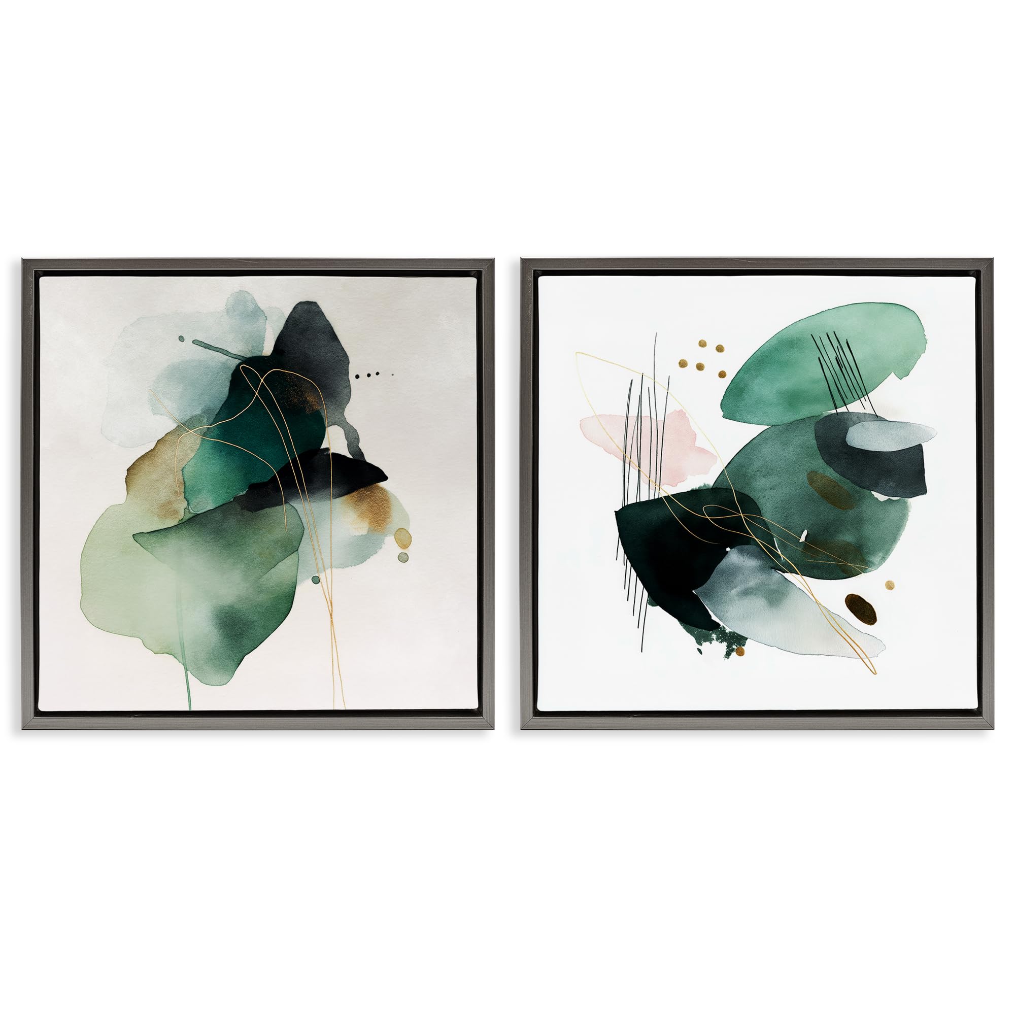 'Fluid Abstract Harmonies'| 2pc Floating Frame Art Set 2