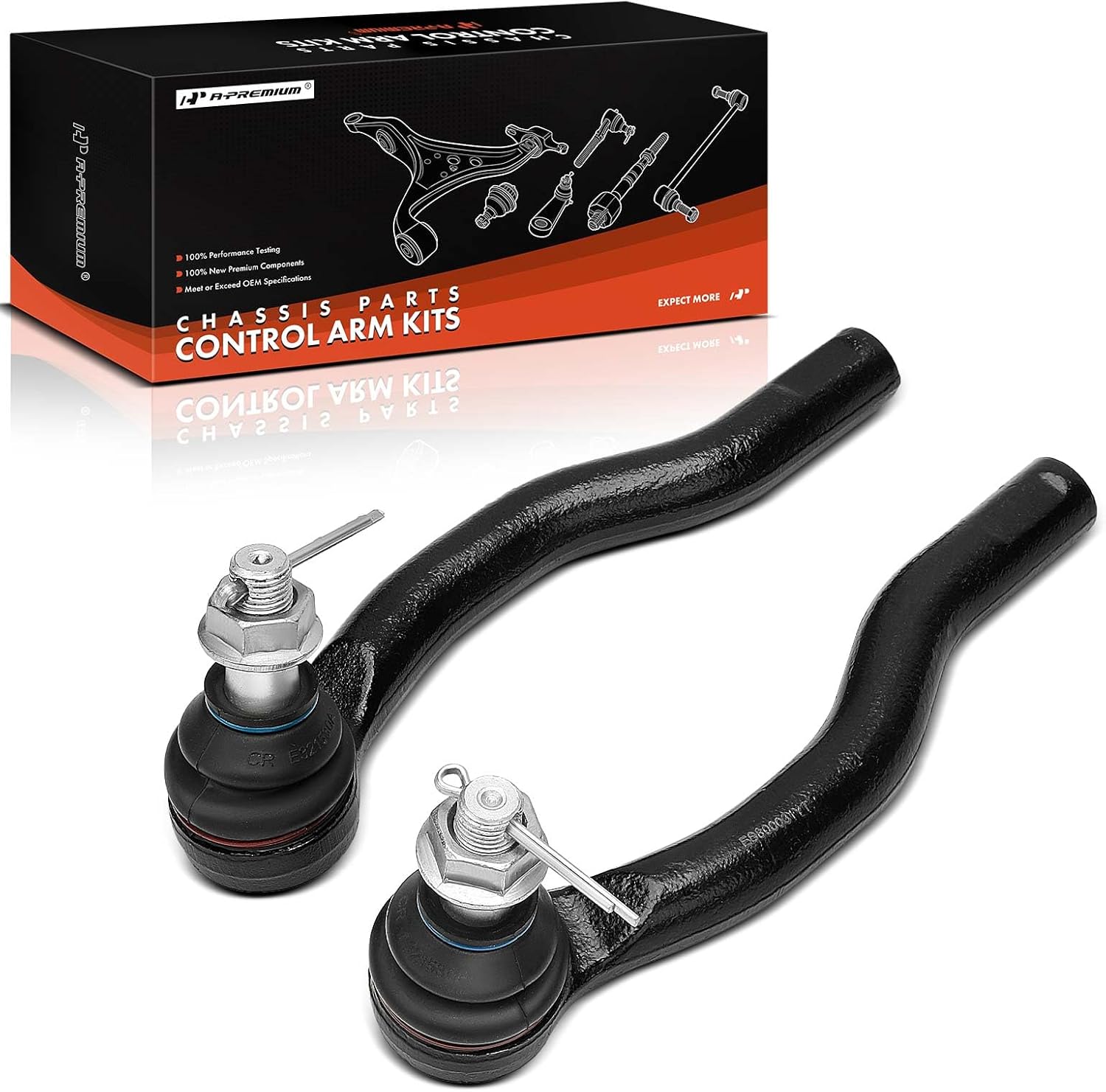 A-Premium 2 x Front Outer Tie Rod Ends, Compatible with Nissan Pathfinder 2004, Titan 2004-2015, Armada 2005-2015 2017-2022 & Infiniti QX56 2004-2013, QX80 2014-2022