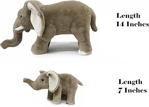 Miniatura 5 de Ice King Bear Juego de animales de peluche para mamá y bebé, animales salvajes del zoológico (Rhino)