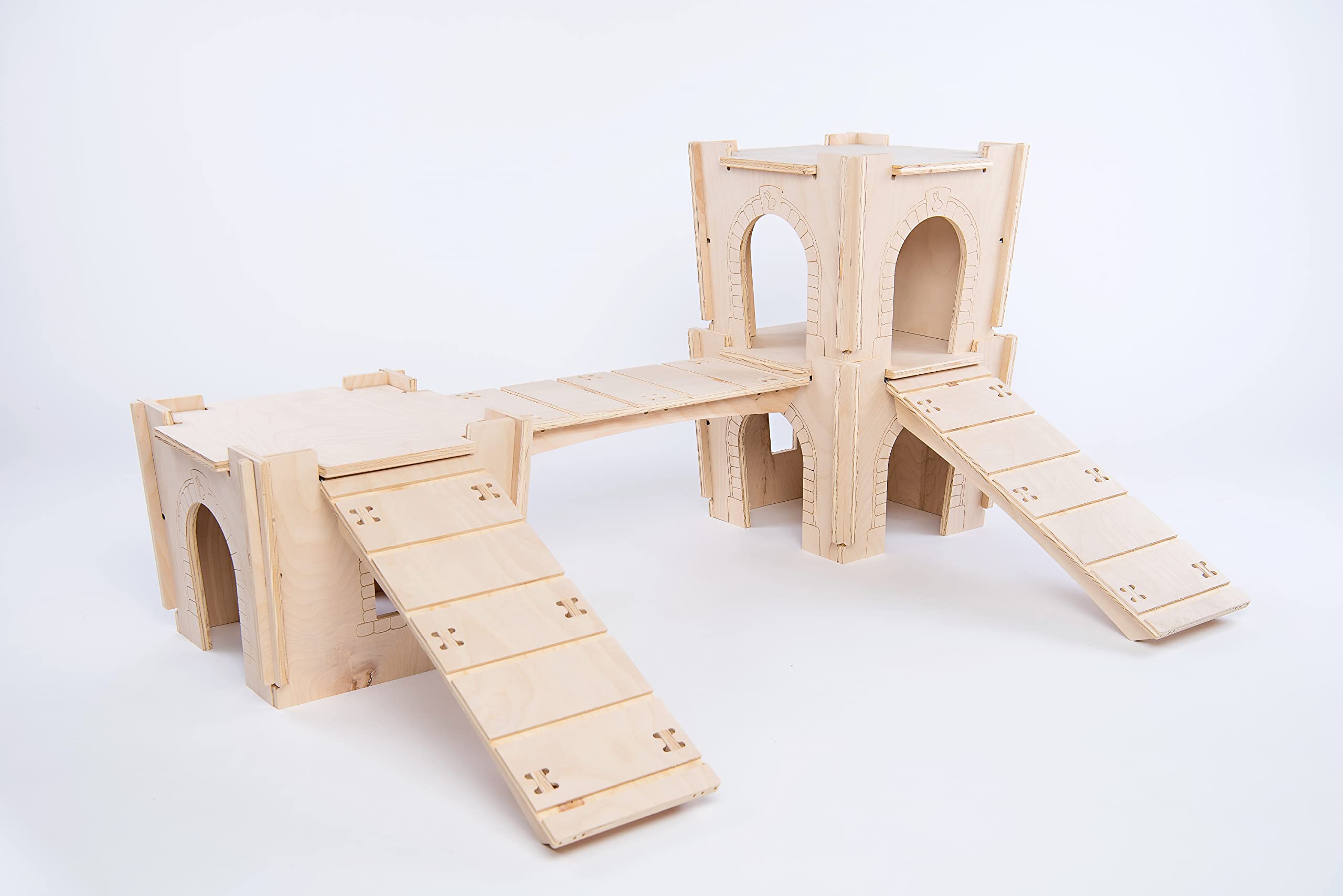 SMALL PET SELECT - Habitat Hideout Castle Bridge/Ramp Attachment, Brown, 14x14x11.5 inches - Image 4