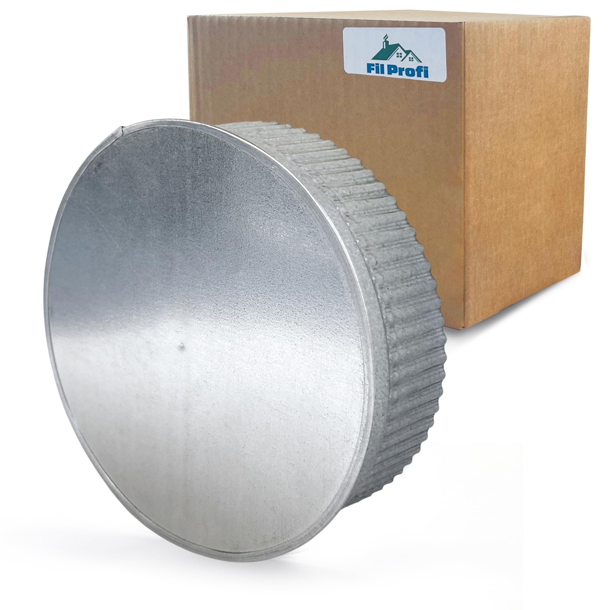 Bouchon de conduit VMC 200 mm en acier galvanisé 26 gauge avec bord roulé