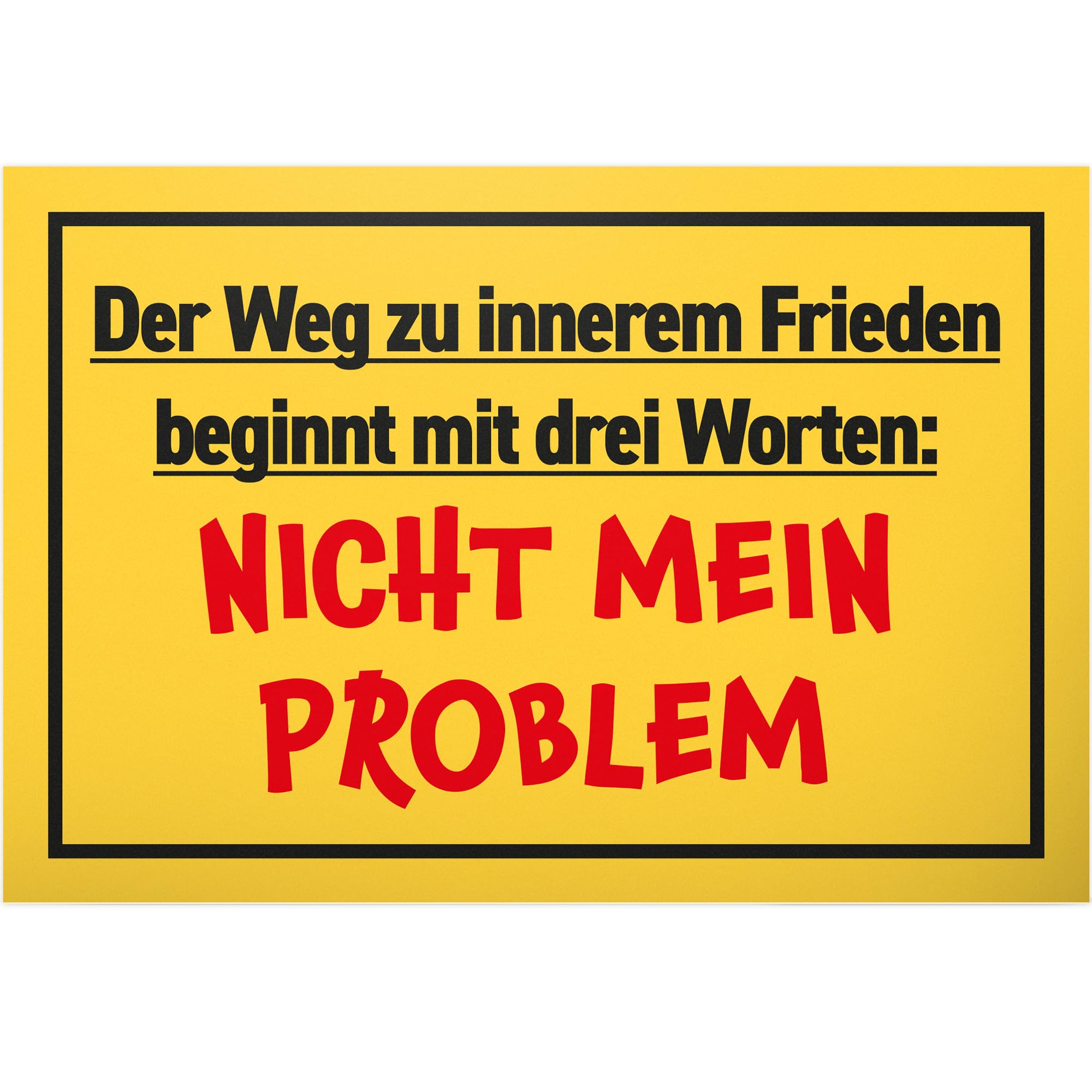 DankeDir! Nicht mein Problem - 30 x 20 cm Schild - Partydeko Party Kollegen Freunde Deko Geschenk Geschenkidee - Wanddeko Türschild Geburtstagsgeschenk Karte Spruchschild lustiger Spruch