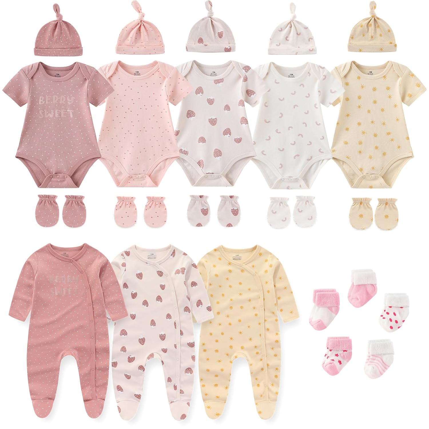 New Born Clothes Cotton Layette Gift Set Unisex Baby Outfit and Accessories Newborn Essentials Must Haves