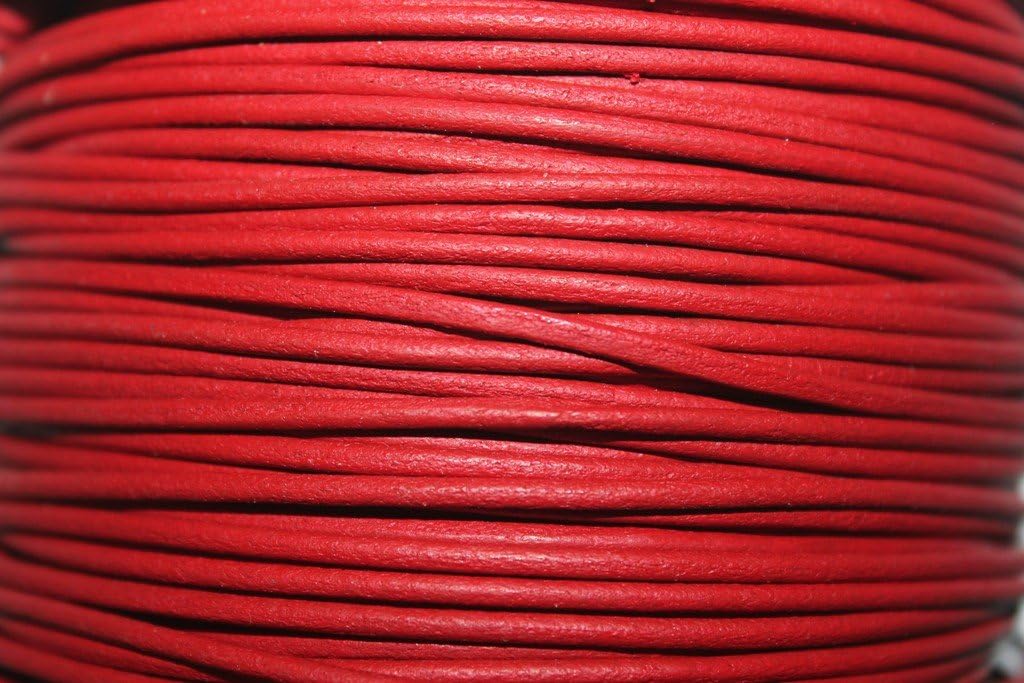 Genuine Leather * High Quality * 2mm - Round - Many Colors - Available in 25 Yards & 50 Yards - Hank Packing (50 Yards - Hank, 39 (Lylic))