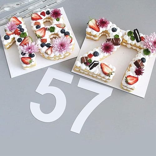 Miniatura 5 de Plantillas de números grandes de 13 pulgadas, plantillas digitales de plástico reutilizables para pasteles, direcciones, pintura