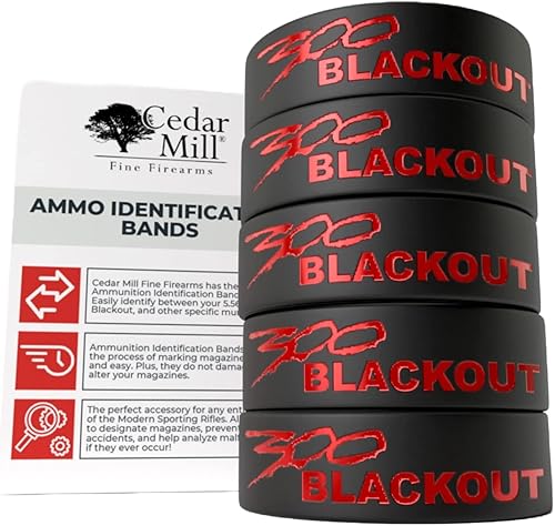Miniatura 7 de Cedar Mill Fine Firearms Sparta 300 Blackout Magazine Marking Band - Bandas de marcado de revistas ligeras y duraderas - 300 accesorios opacos para