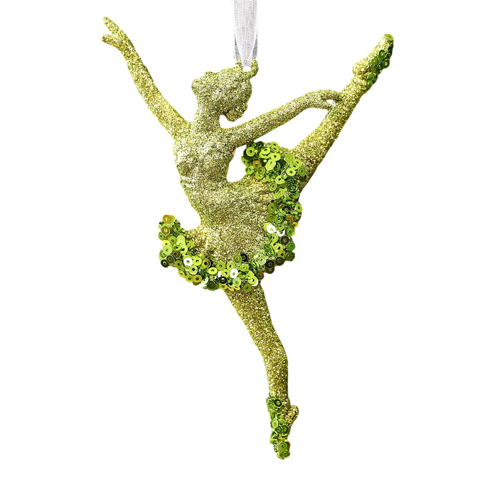Christmas Tree Ornament Shatterproof Glittering Green Hanging Decoration for Family Home Glittering Acrylic Snowflake Decoration