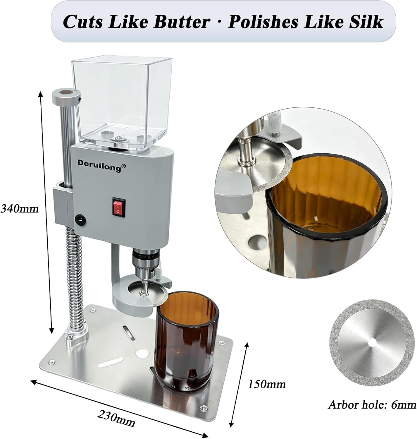 Deruilong Upgraded Vertical Electric Glass Bottle Cutter