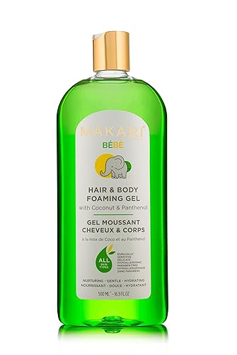 MAKARI Gel espumoso para el cabello y el cuerpo del bebé Lavado suave para pieles sensibles y delicadas Hipoalergénico y sin parabenos Limpiador