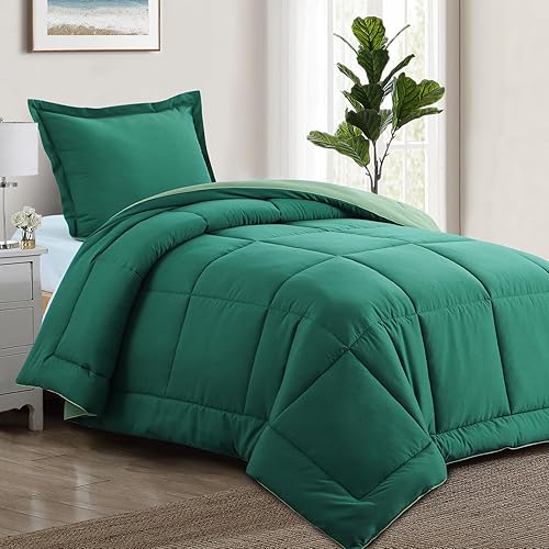 Miniatura 2 de Aisbo Juego de edredón reversible tamaño matrimonial, juego de edredón esponjoso de 3 piezas, suave y ligero, gris oscuro y gris claro, edredón