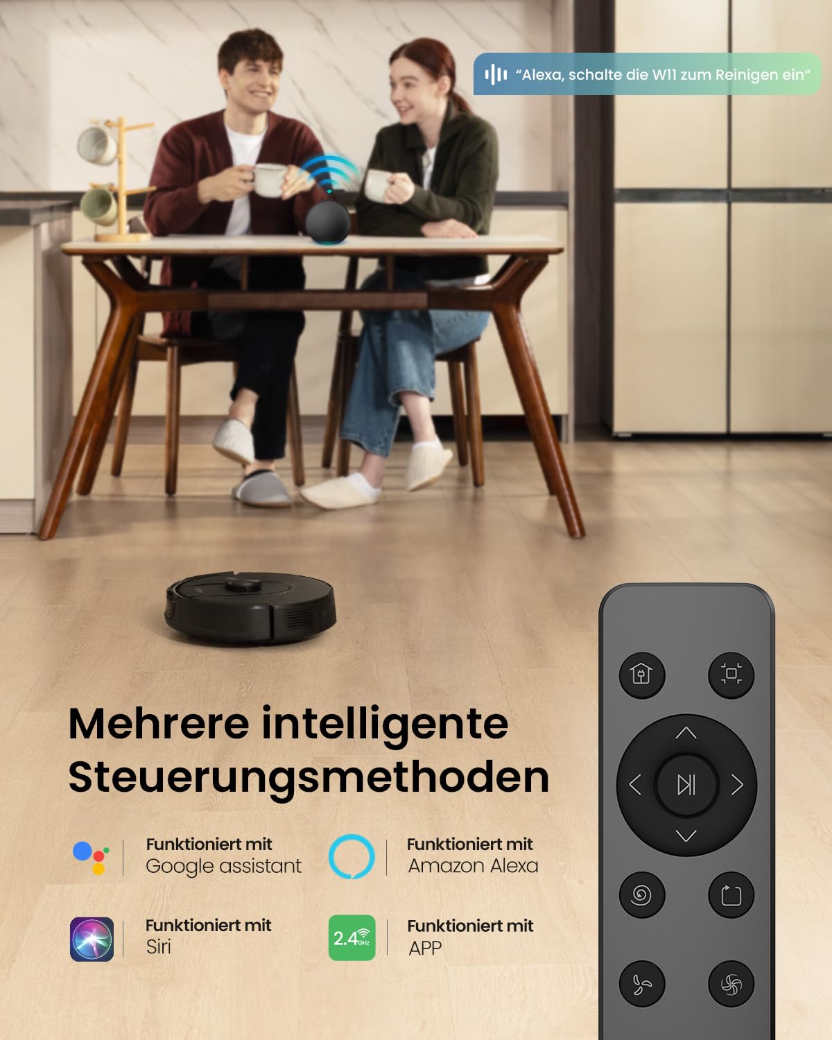 Vexilar W11 Saugroboter mit Wischfunktion, Saugroboter mit LiDAR Navigation, Staubsauger Roboter mit 5000Pa Starke Saugkraft, Roboterstaubsauger mit Lang Laufzeit, WiFi, ideal für Teppich
