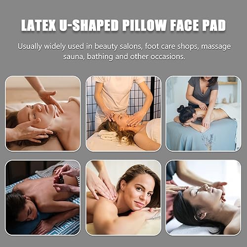 Miniatura 3 de Lurrose Almohada de viaje circular almohada de silicona suave masaje facial spa masaje cara masaje masaje cara relajación almohadilla de cabeza cuna