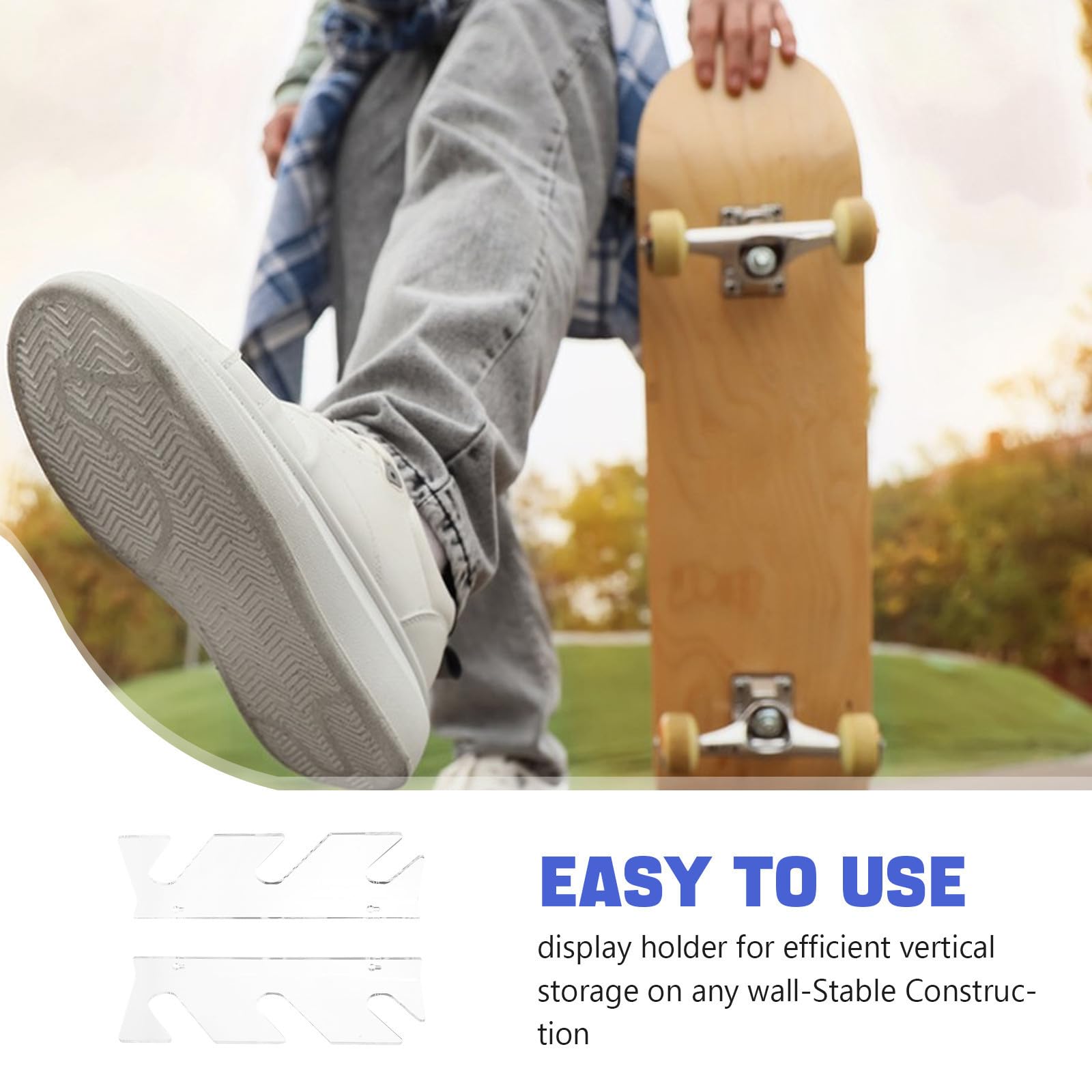 Healvian Estante Organizador de Pared para Patinetas de Acrílico 3 Niveles, Construcción Estable y Resistente para Espacios Comerciales y Clubes