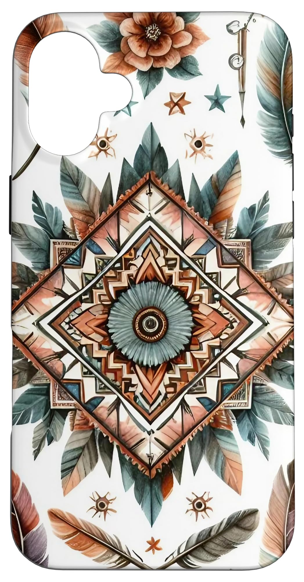 Western Boho Aztec Pattern Vintage Style Tribal Pattern Case for iPhone 16 Plus