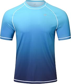 Rashguard Camiseta de natación para hombre, de secado rápido, transpirable, de manga corta, para deportes acuáticos
